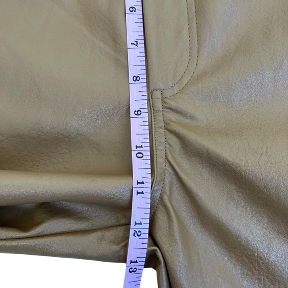 PacSun 90s Faux Leather Pants Straight Leg High Rise Mom Pants Camel Tan Sz S - Picture 14 of 16